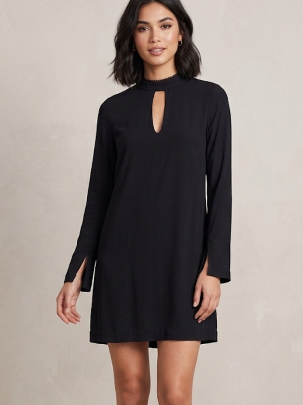 GF COLLECTION Black Choker Keyhole Cutout Dress